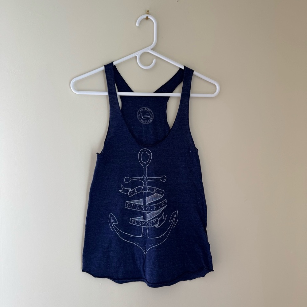 American Apparel Navy Anchor Tank Top - Women’s XS